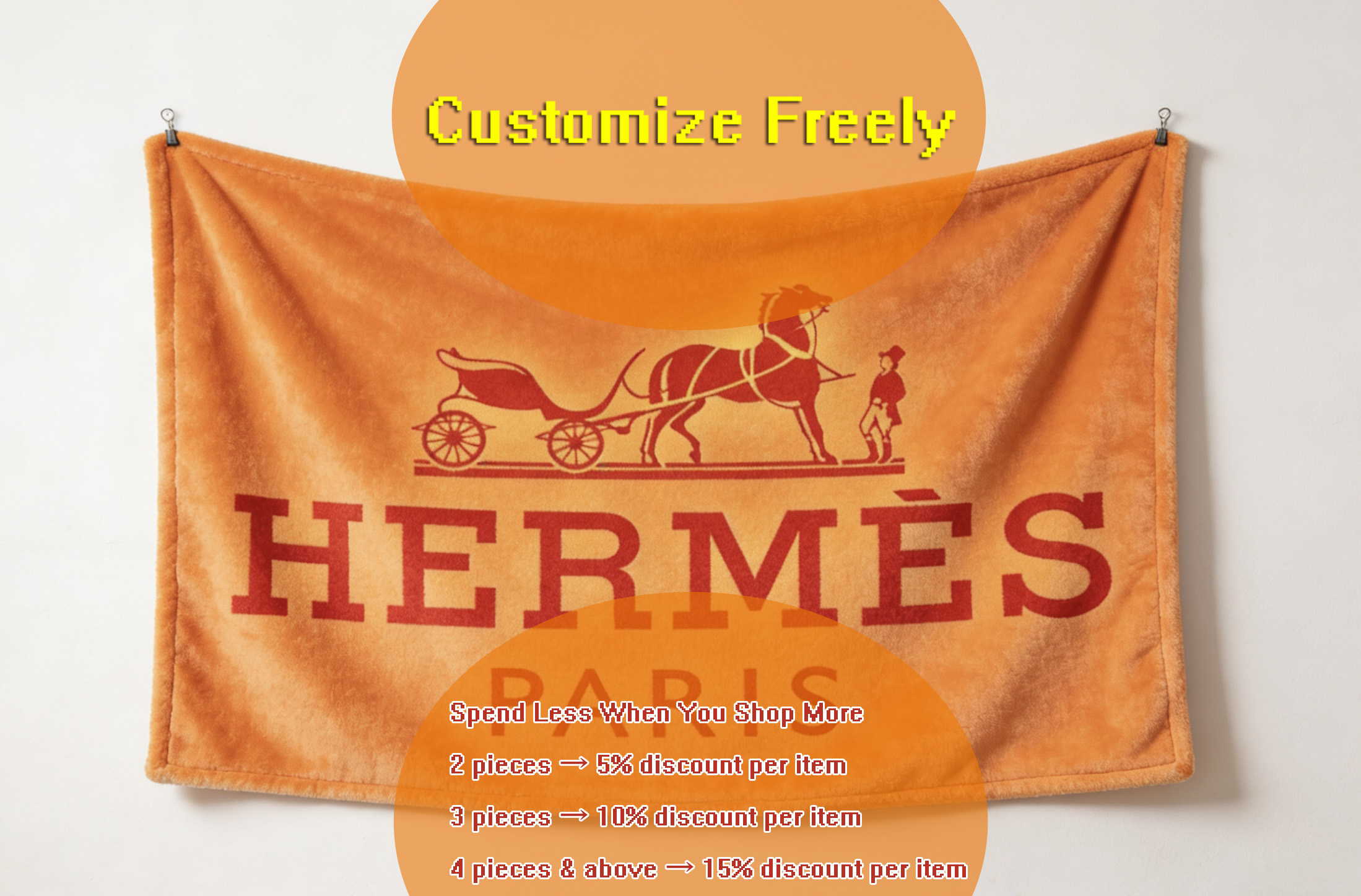 Hermes Flannel Throw Blankets